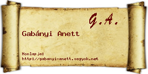 Gabányi Anett névjegykártya